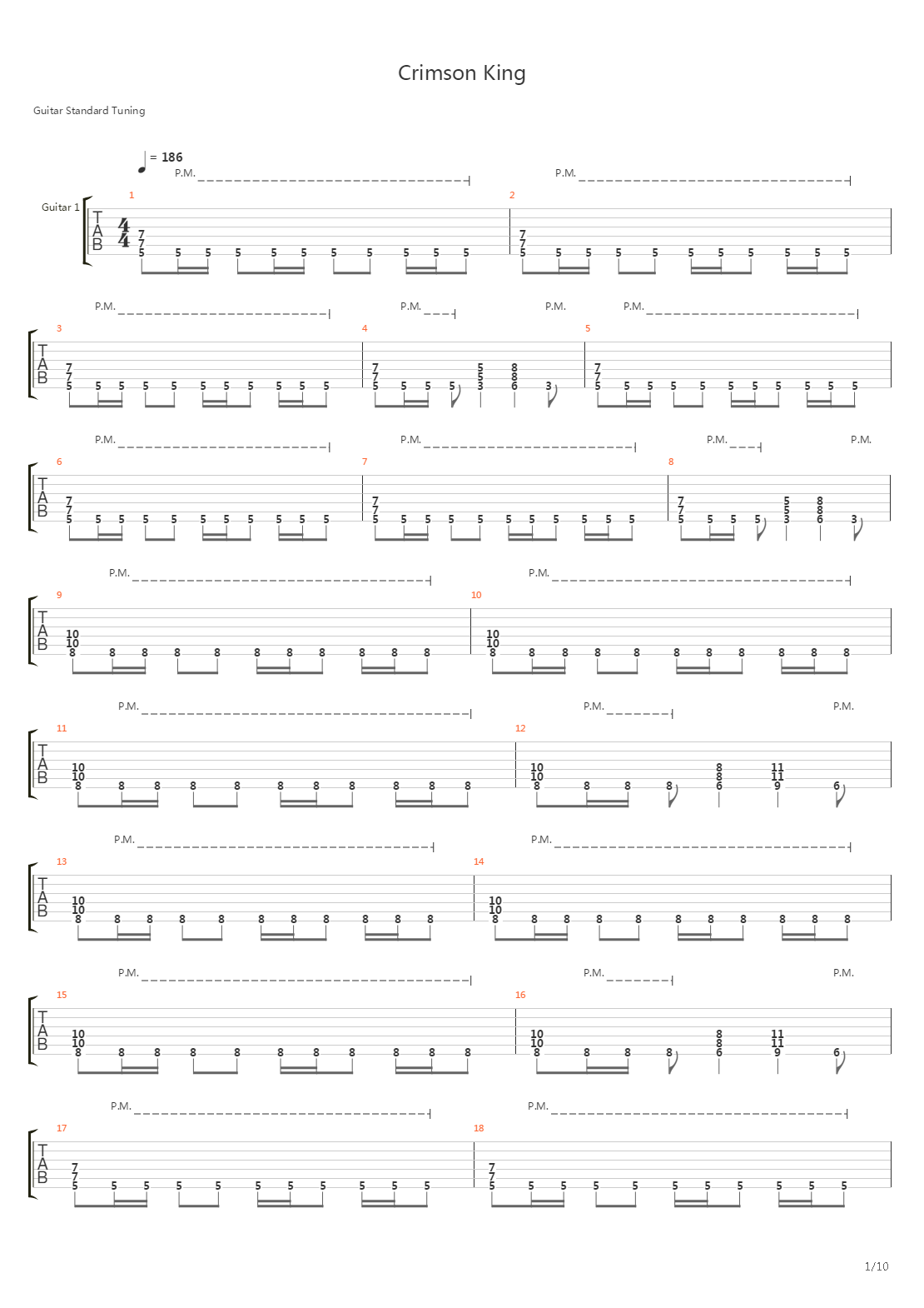 Crimson King吉他谱