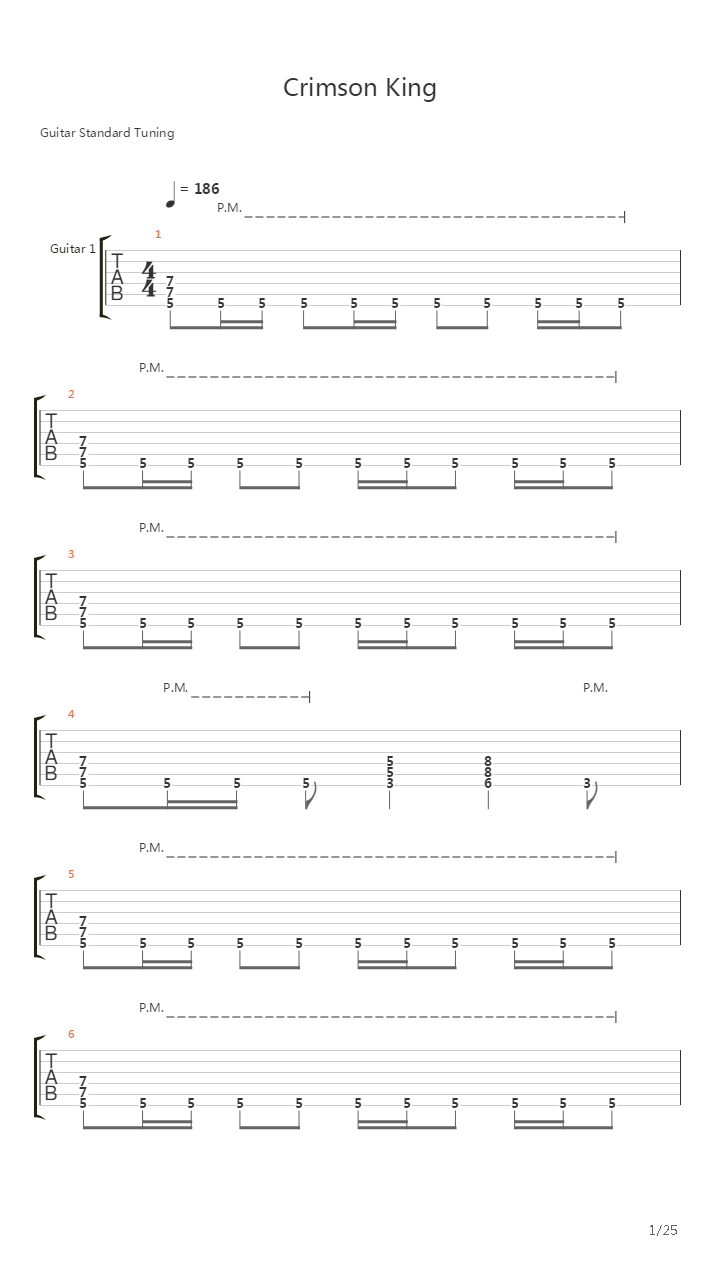 Crimson King吉他谱