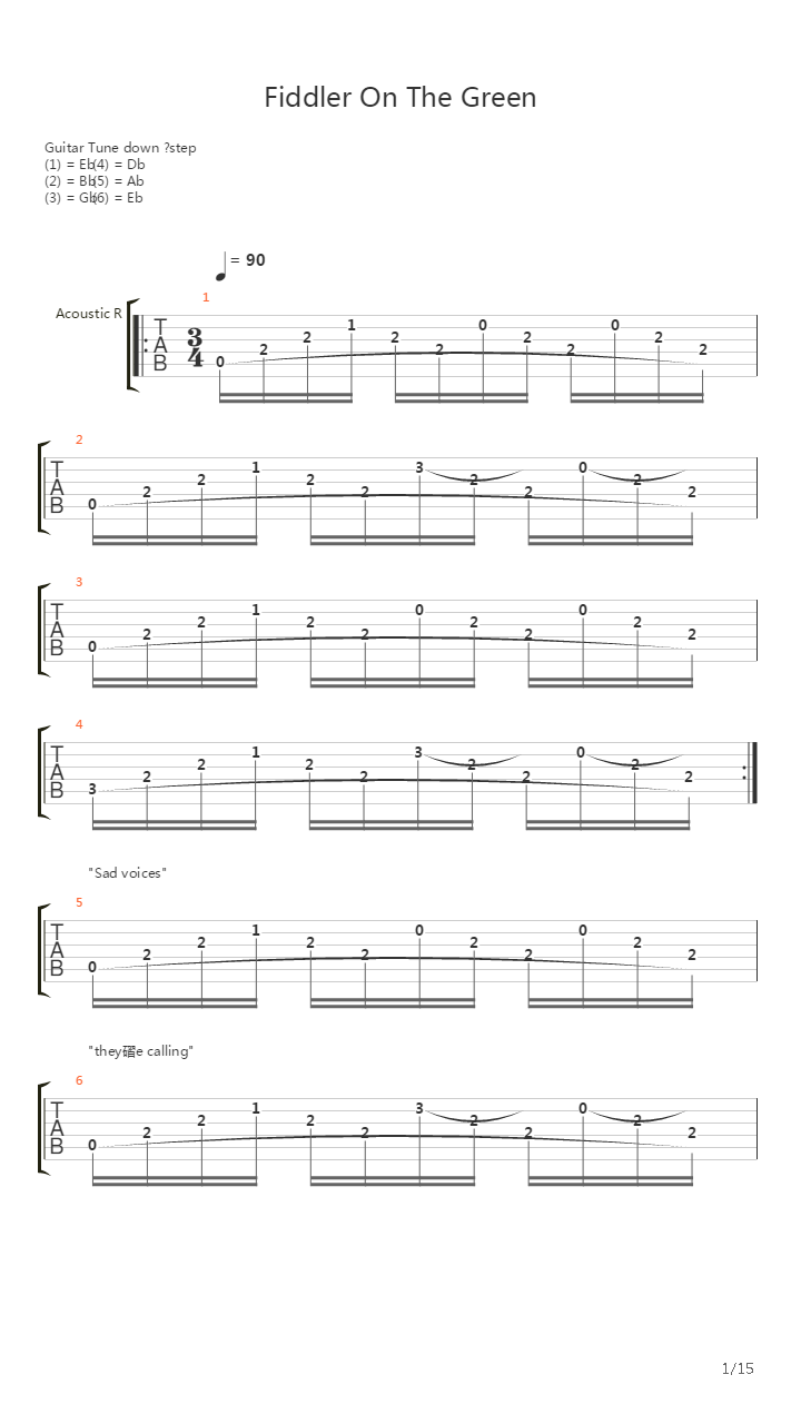 Fiddler On The Green吉他谱