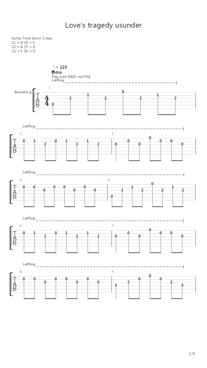 Loves Tradegy Asunder吉他谱