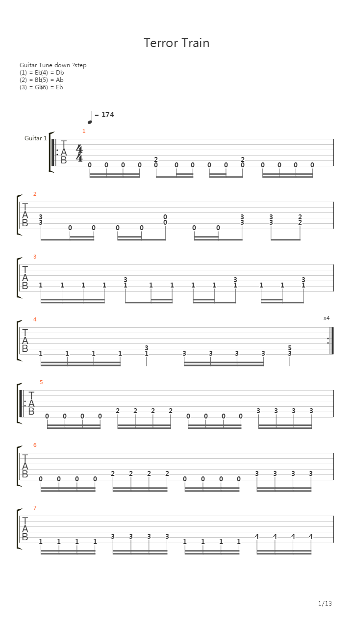 Terror Train吉他谱
