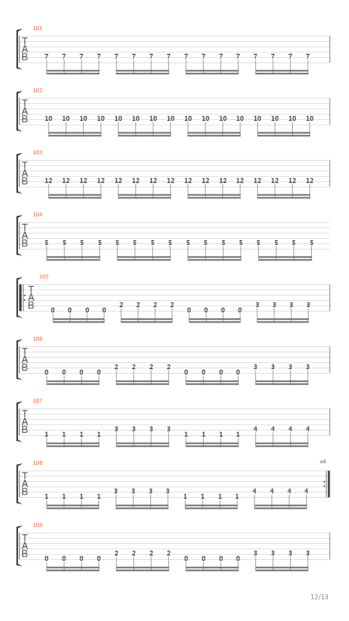 Terror Train吉他谱