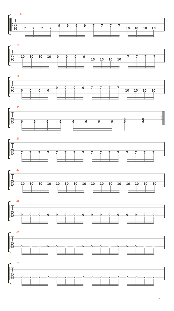 Terror Train吉他谱