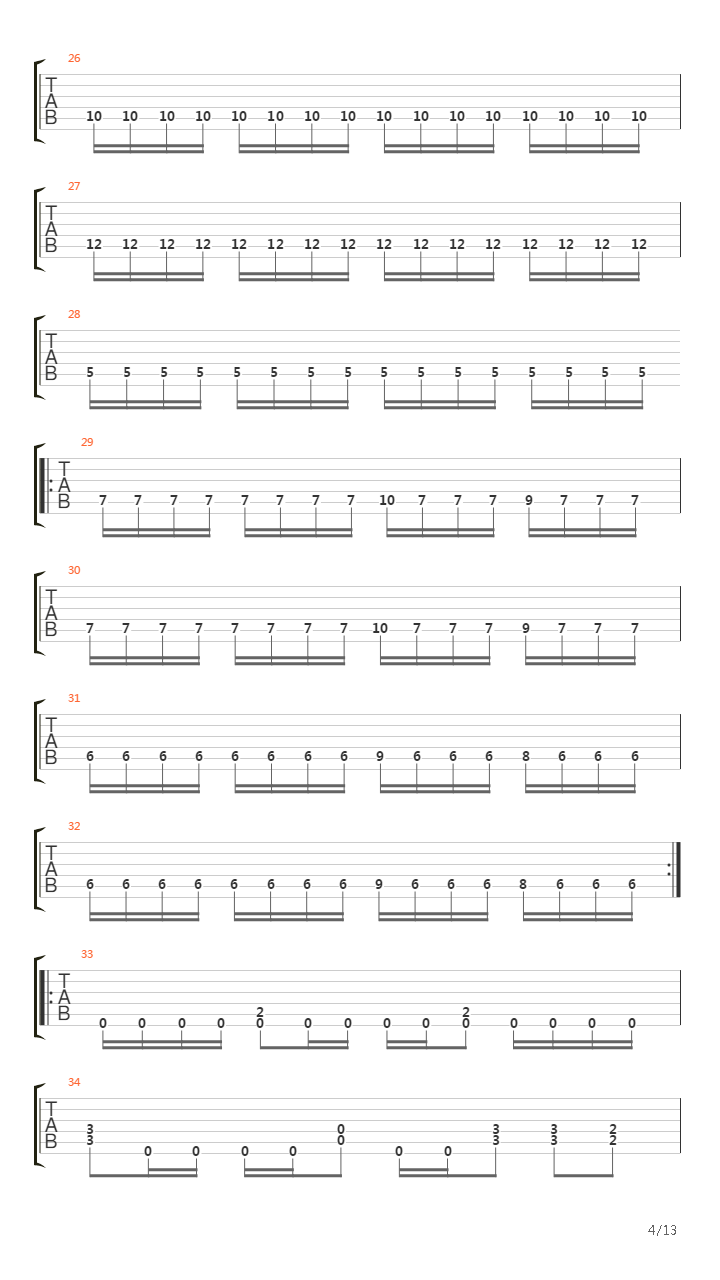 Terror Train吉他谱