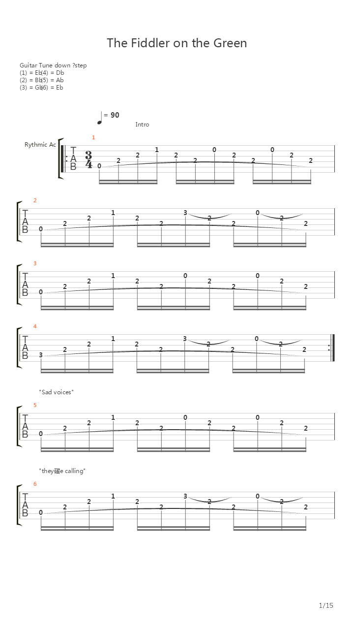 The Fiddler On The Green吉他谱