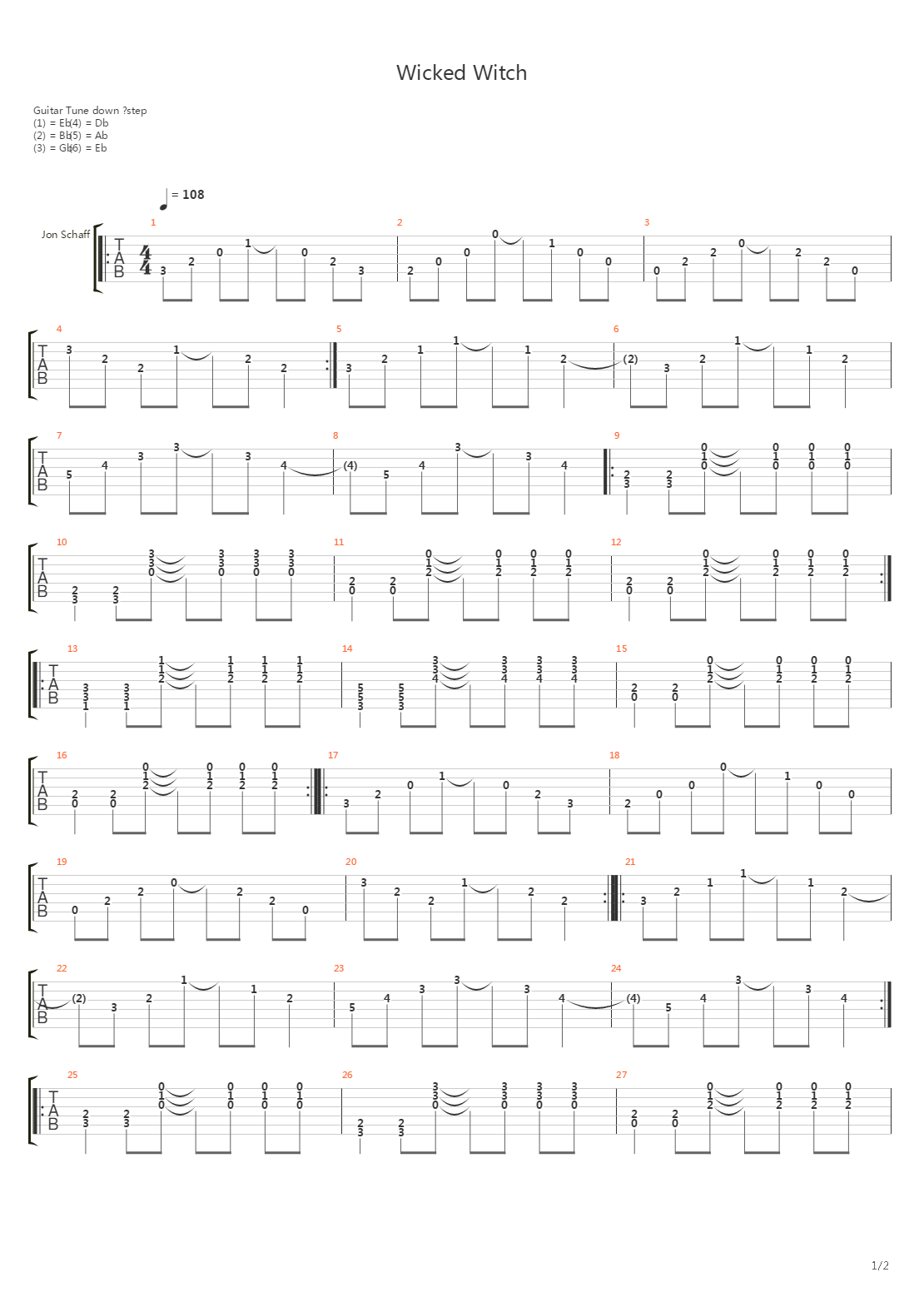Wicked Witch吉他谱