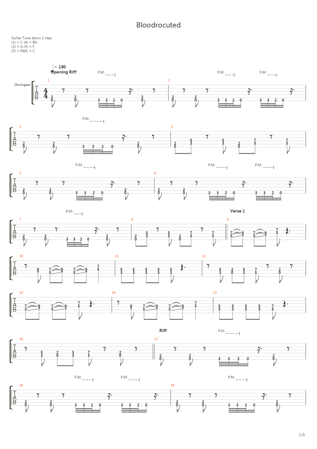 Bloodrocuted吉他谱