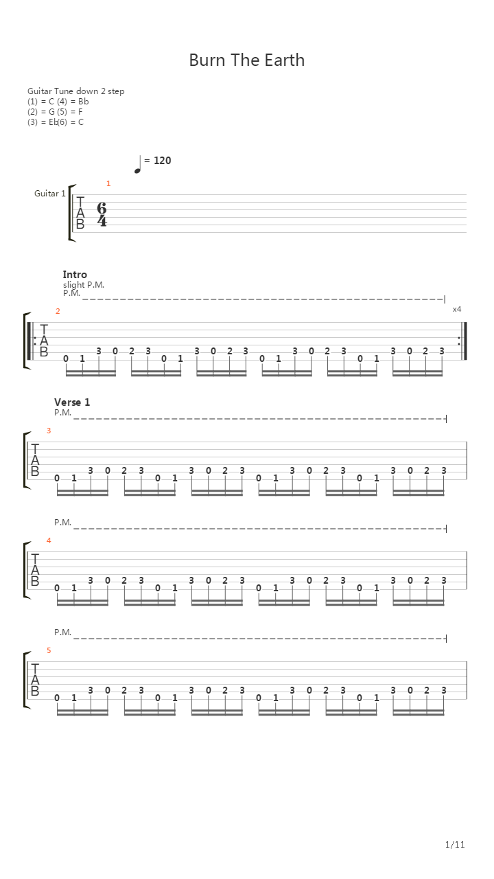 Burn The Earth吉他谱