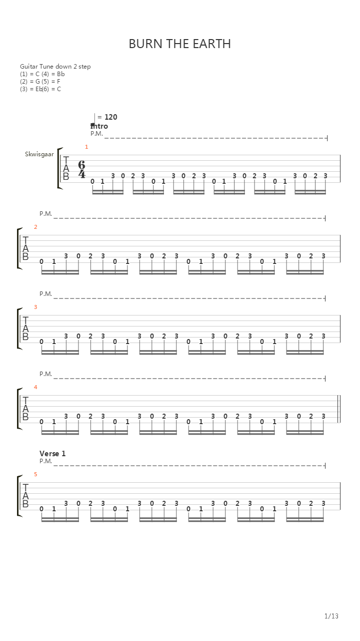 Burn the Earth吉他谱