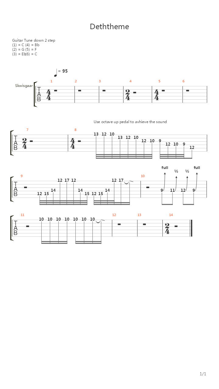 Deththeme吉他谱