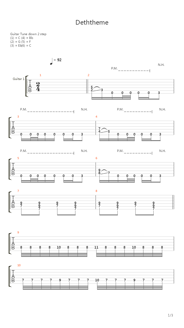 Deththeme吉他谱