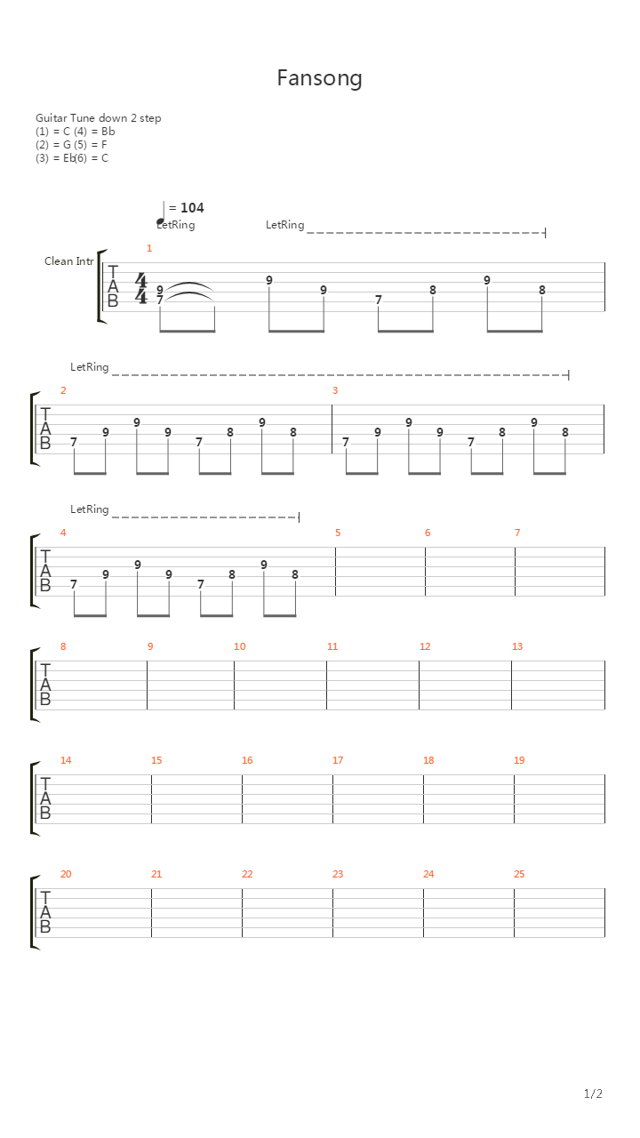 Fansong吉他谱