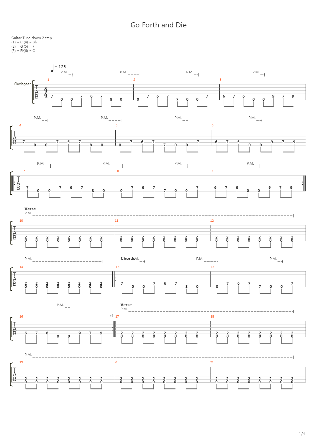 Go Forth And Die吉他谱