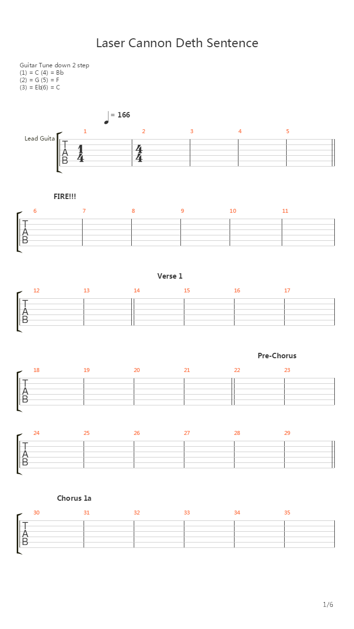 Laser Cannon Deth Sentence吉他谱