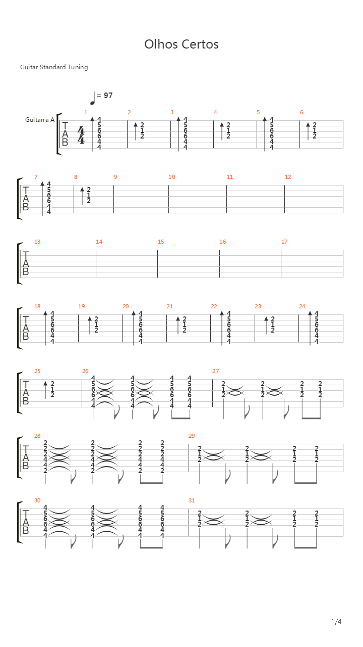 Olhos Certos吉他谱