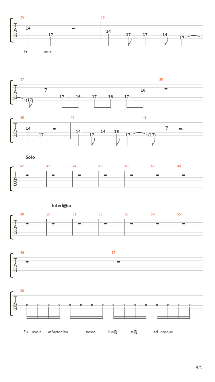 Outro Lugar吉他谱