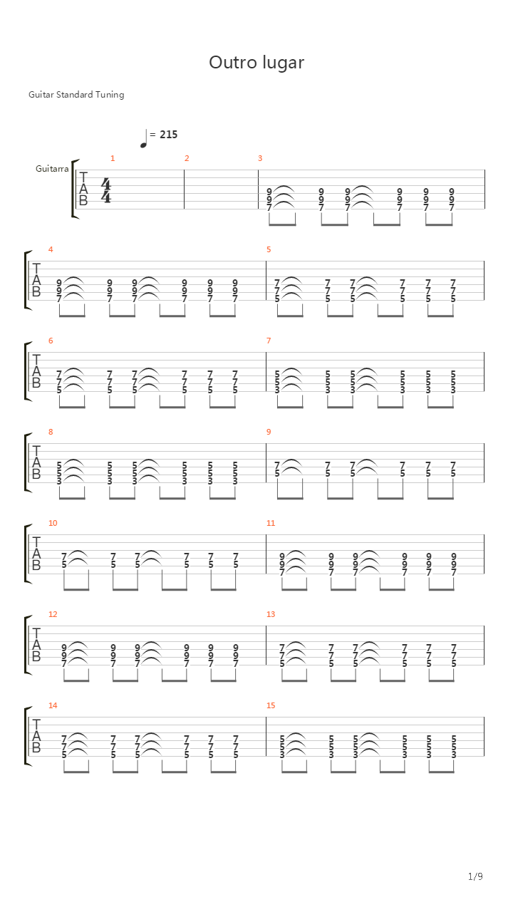 Outro Lugar吉他谱