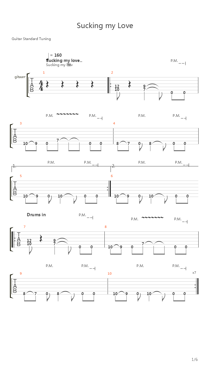 Sucking My Love吉他谱