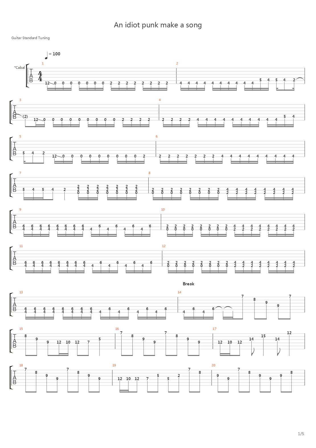 An Idiot Punk Make A Song吉他谱