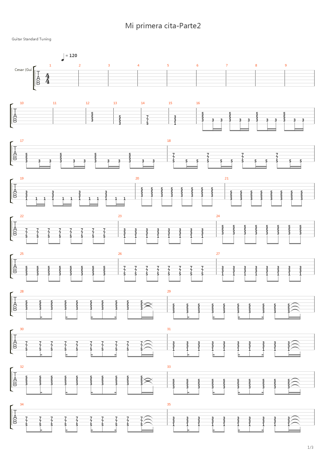 Mi Primera Cita-parte 2吉他谱