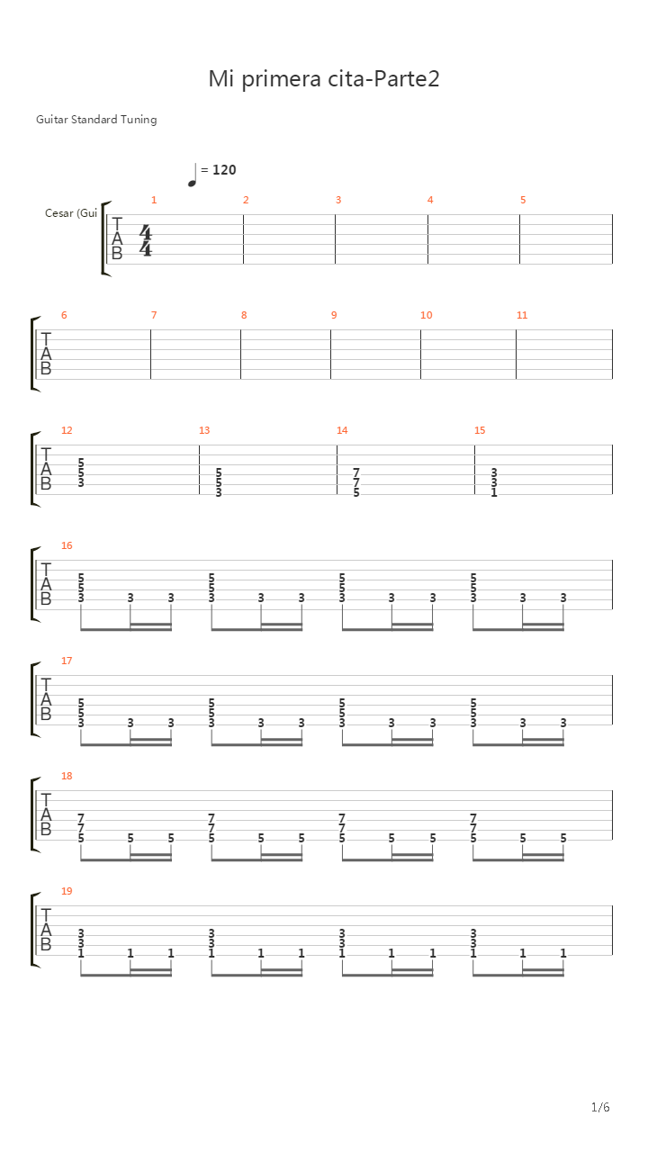 Mi Primera Cita-parte 2吉他谱