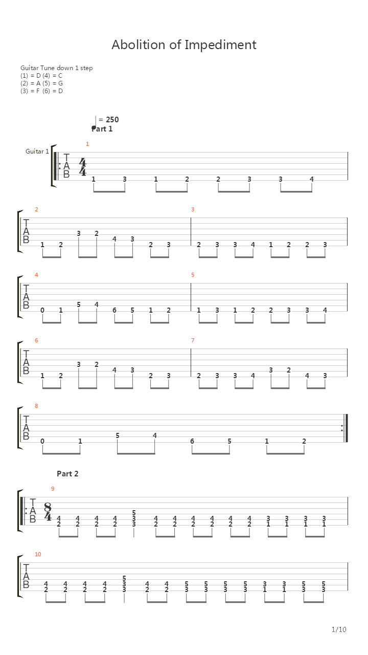 Abolition Of Impediment吉他谱