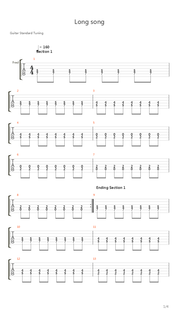 Long Song吉他谱