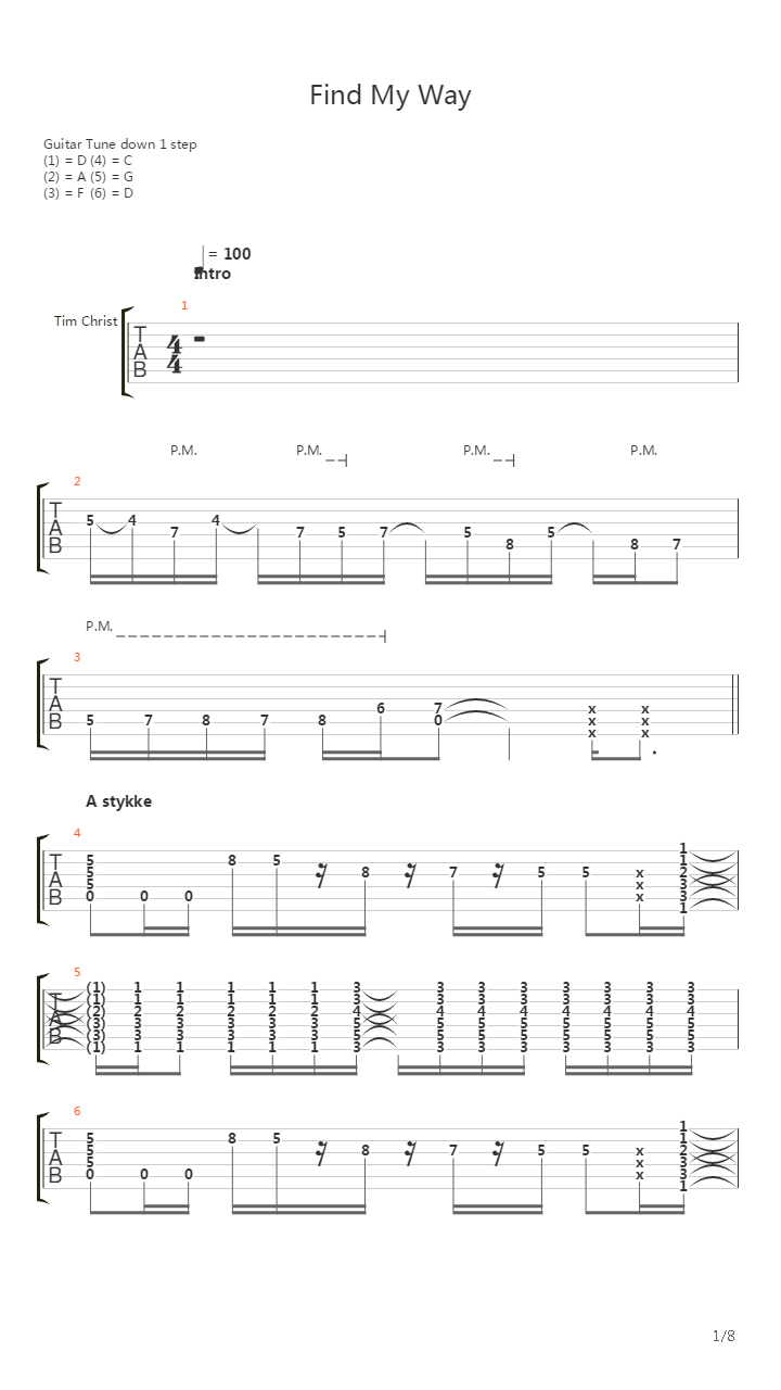 Find My Way吉他谱