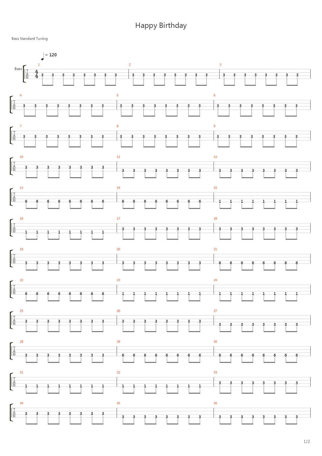 Happy Birthday吉他谱