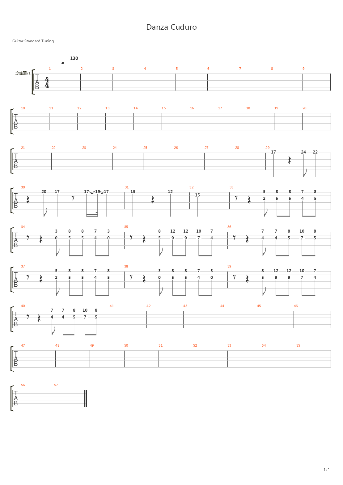 Danza Cuduro (ft.Lucenzo)吉他谱