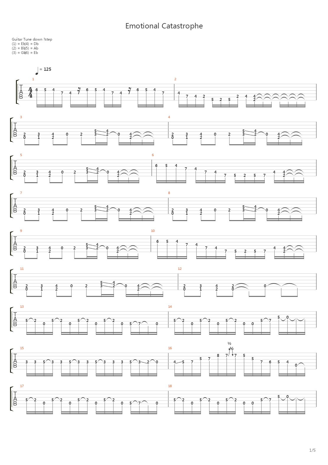 Emotional Catastrophe吉他谱