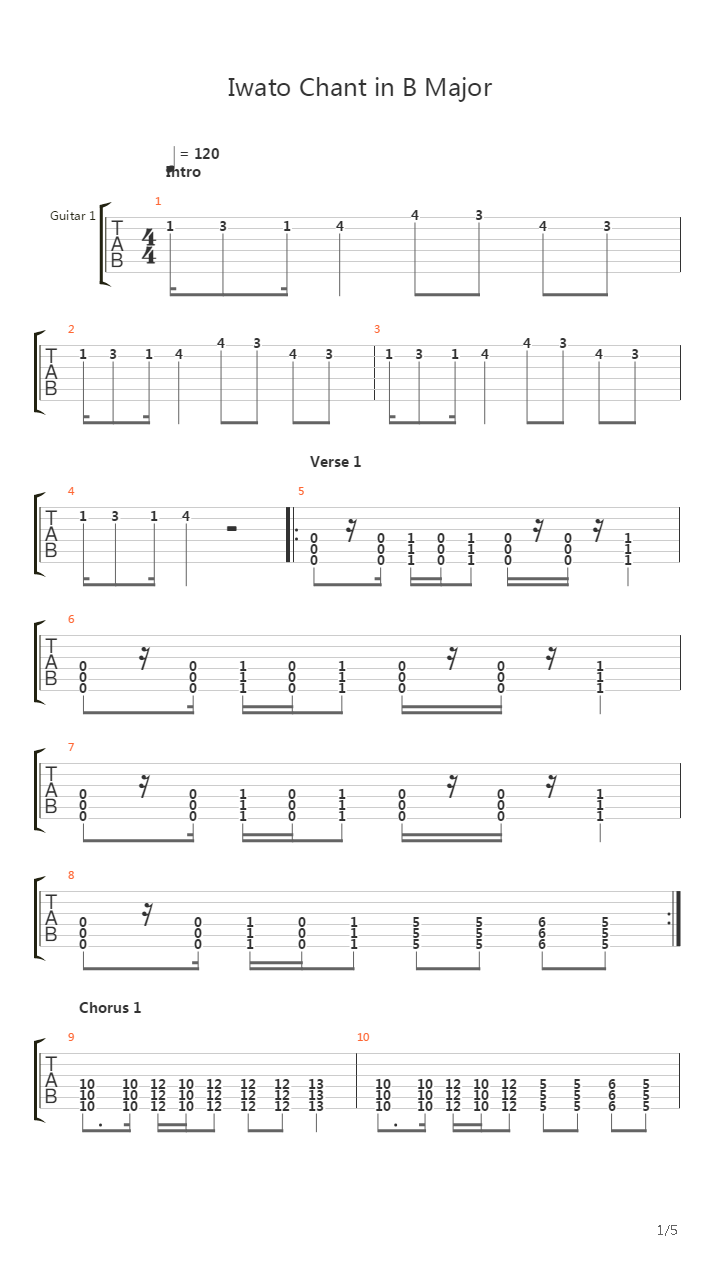 Iwato Chant In B Major吉他谱