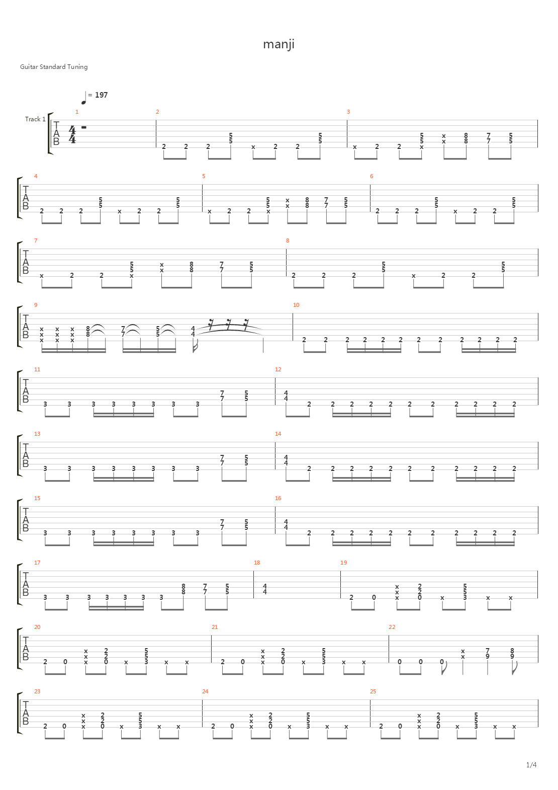 Manji吉他谱