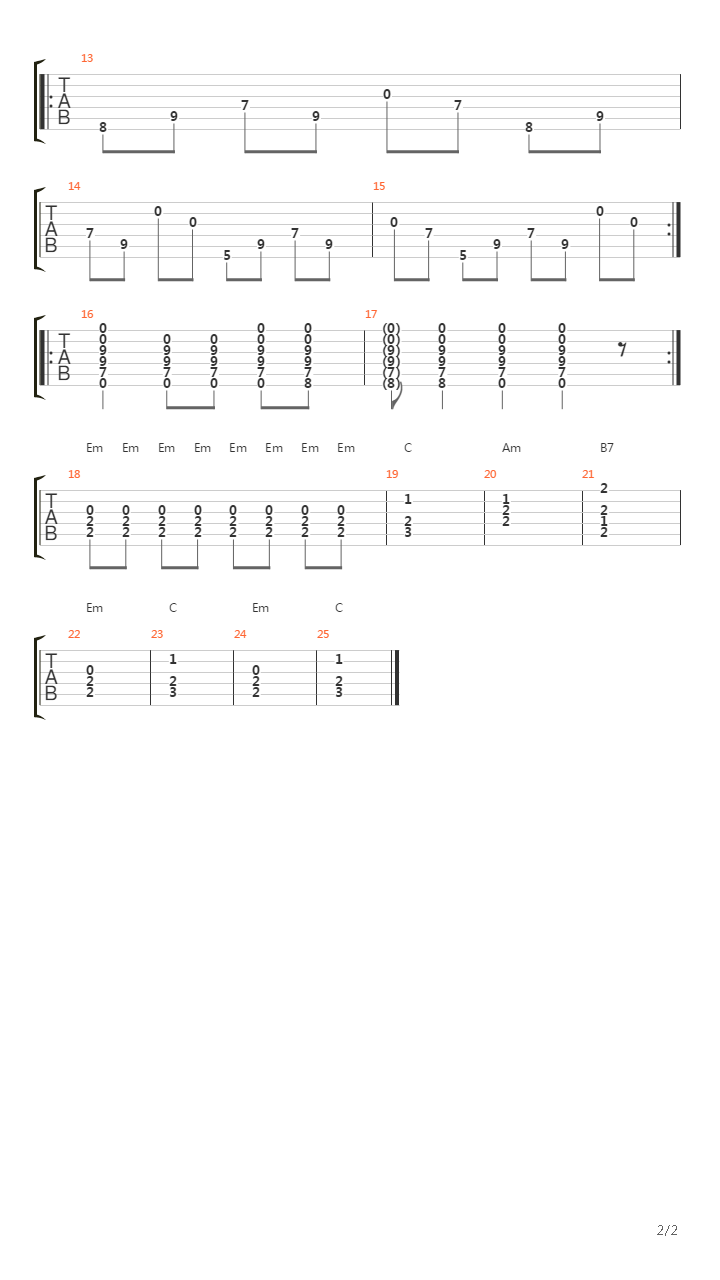 Casida De La Rosa吉他谱
