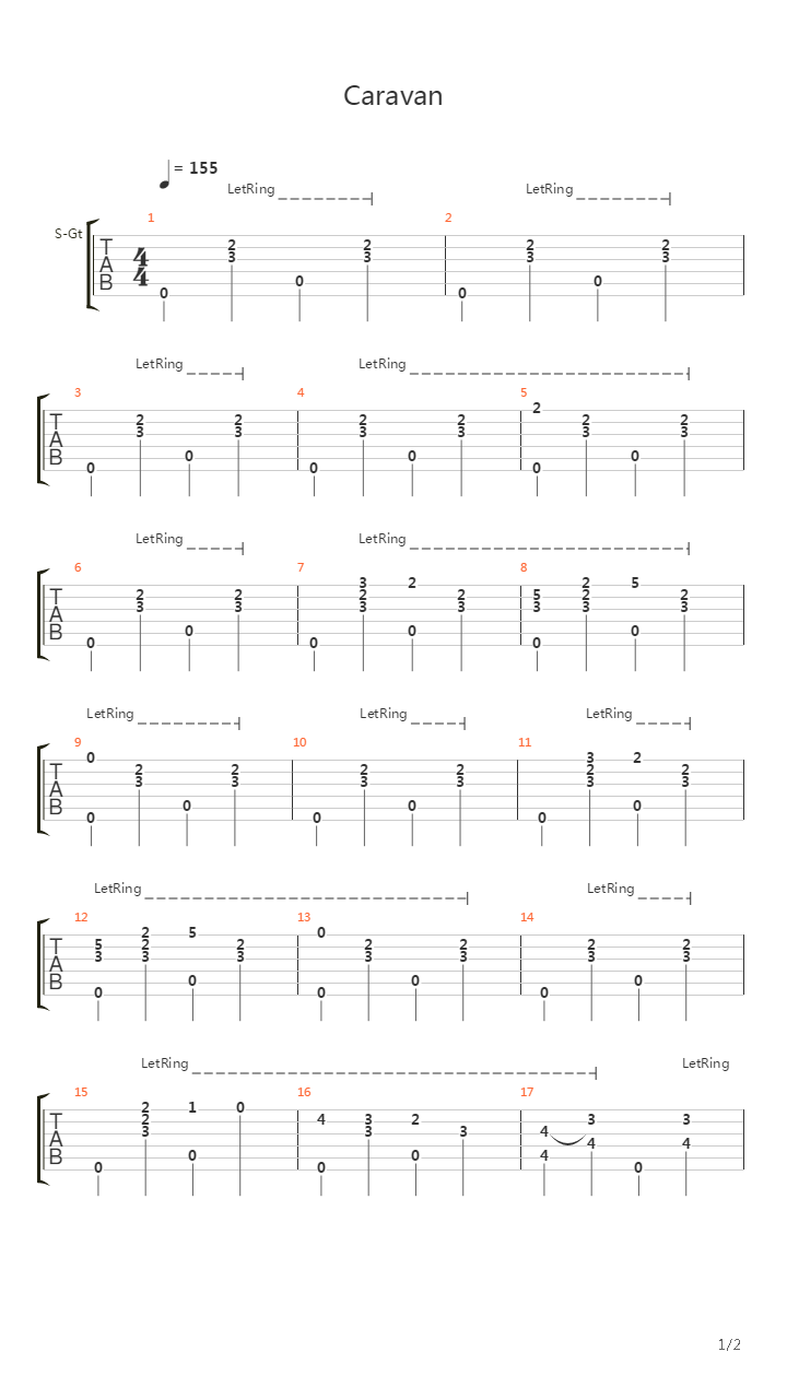 Caravan吉他谱