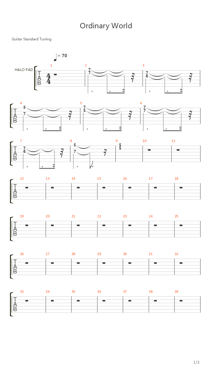 Ordinary World吉他谱