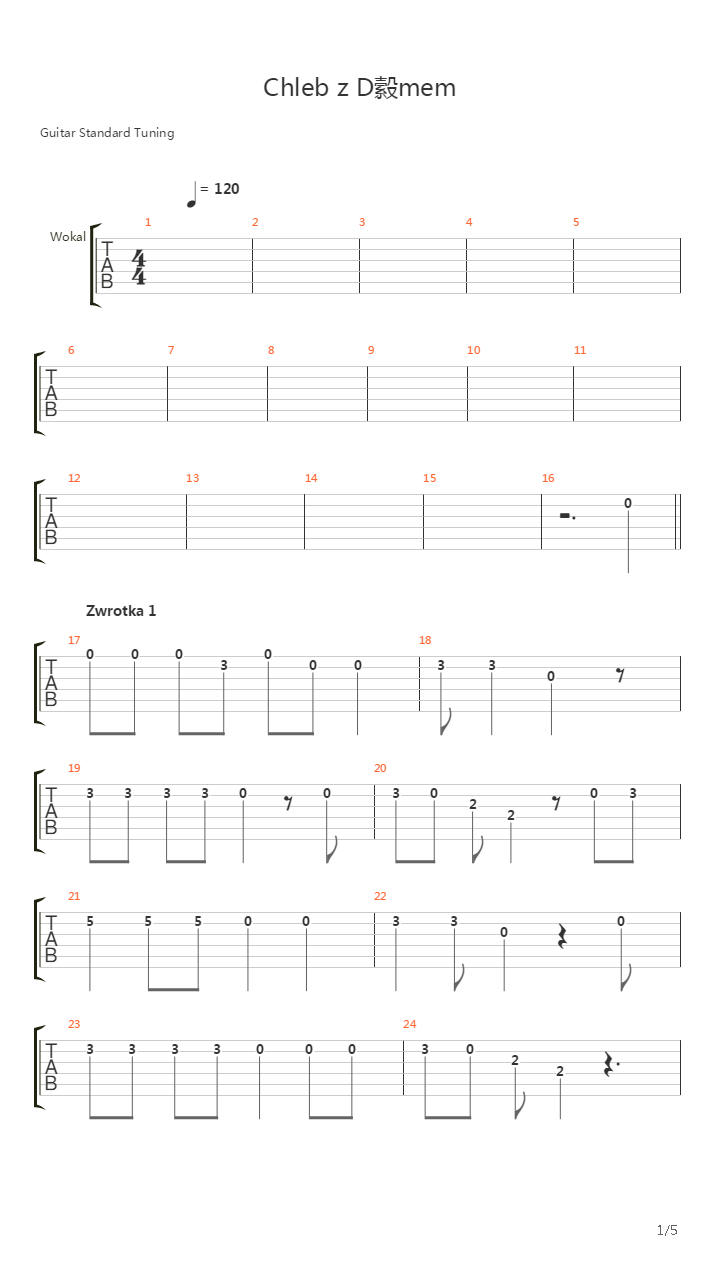 Chleb Z Dzemem吉他谱