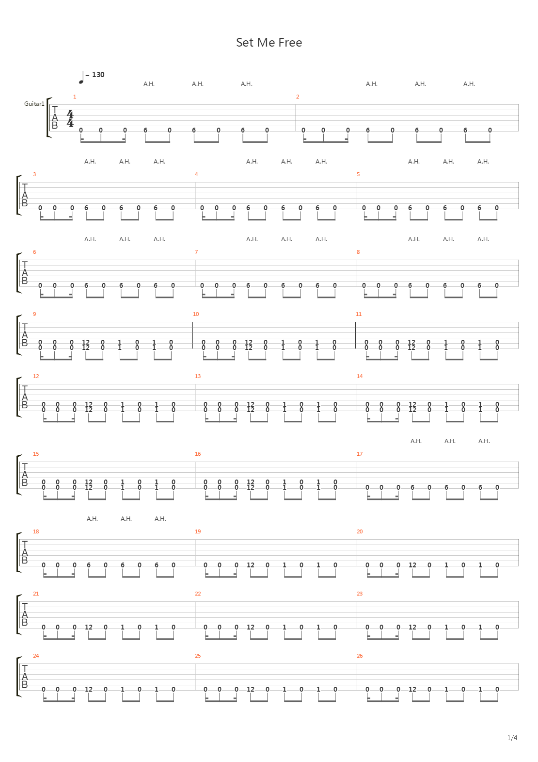 Set Me Free吉他谱
