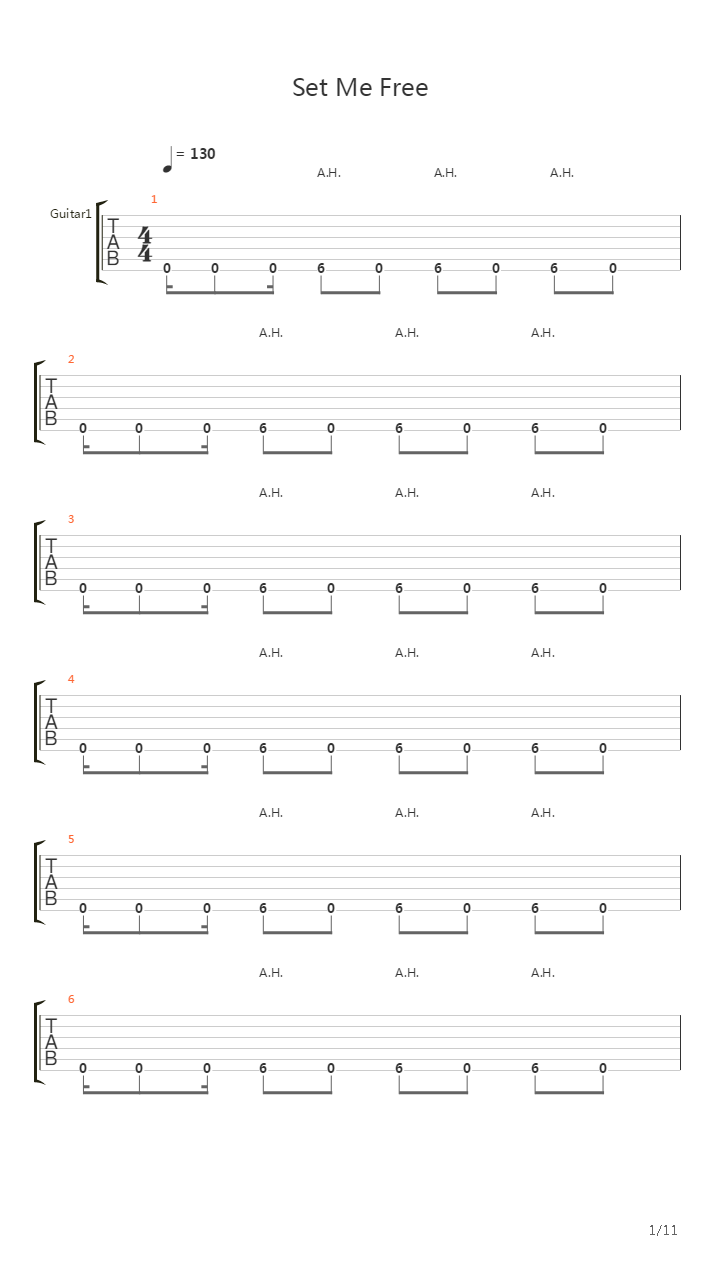 Set Me Free吉他谱