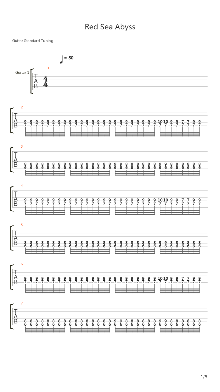 Red Sea Abyss吉他谱