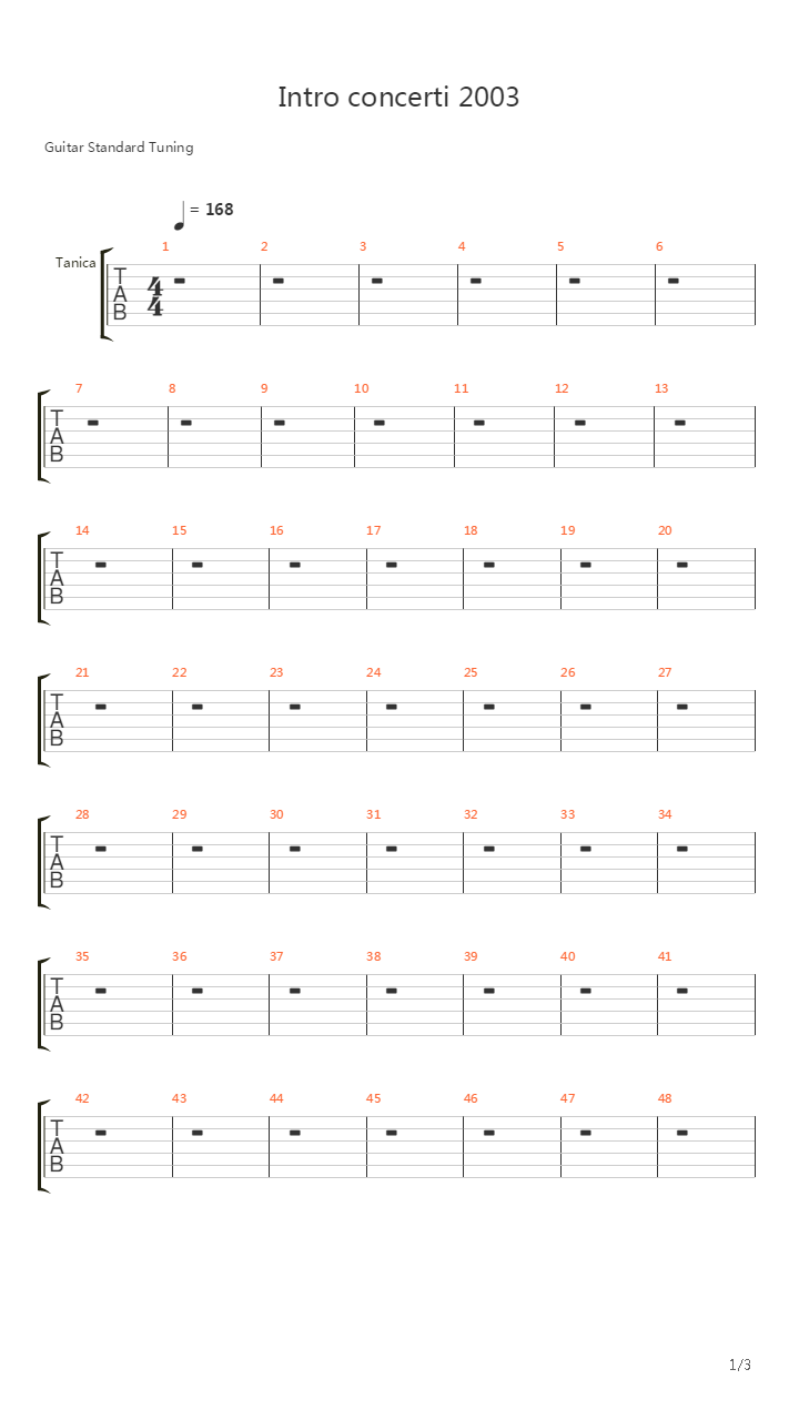 Intro Concerti 2003吉他谱