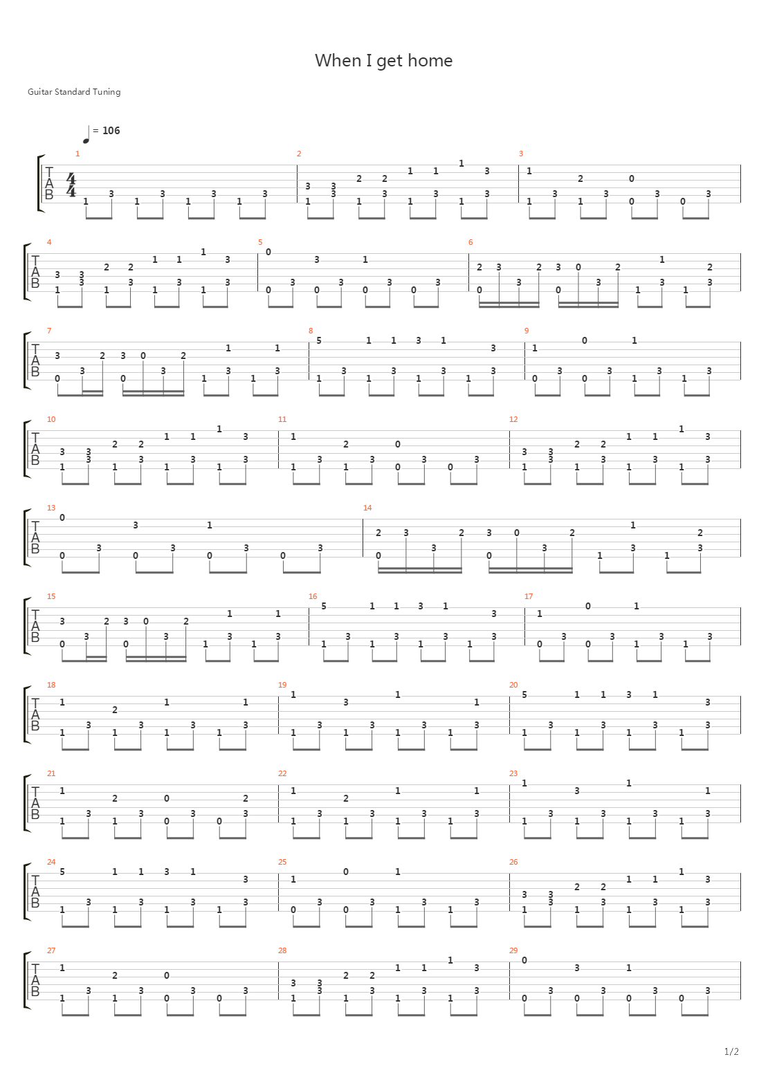 When I Get Home吉他谱