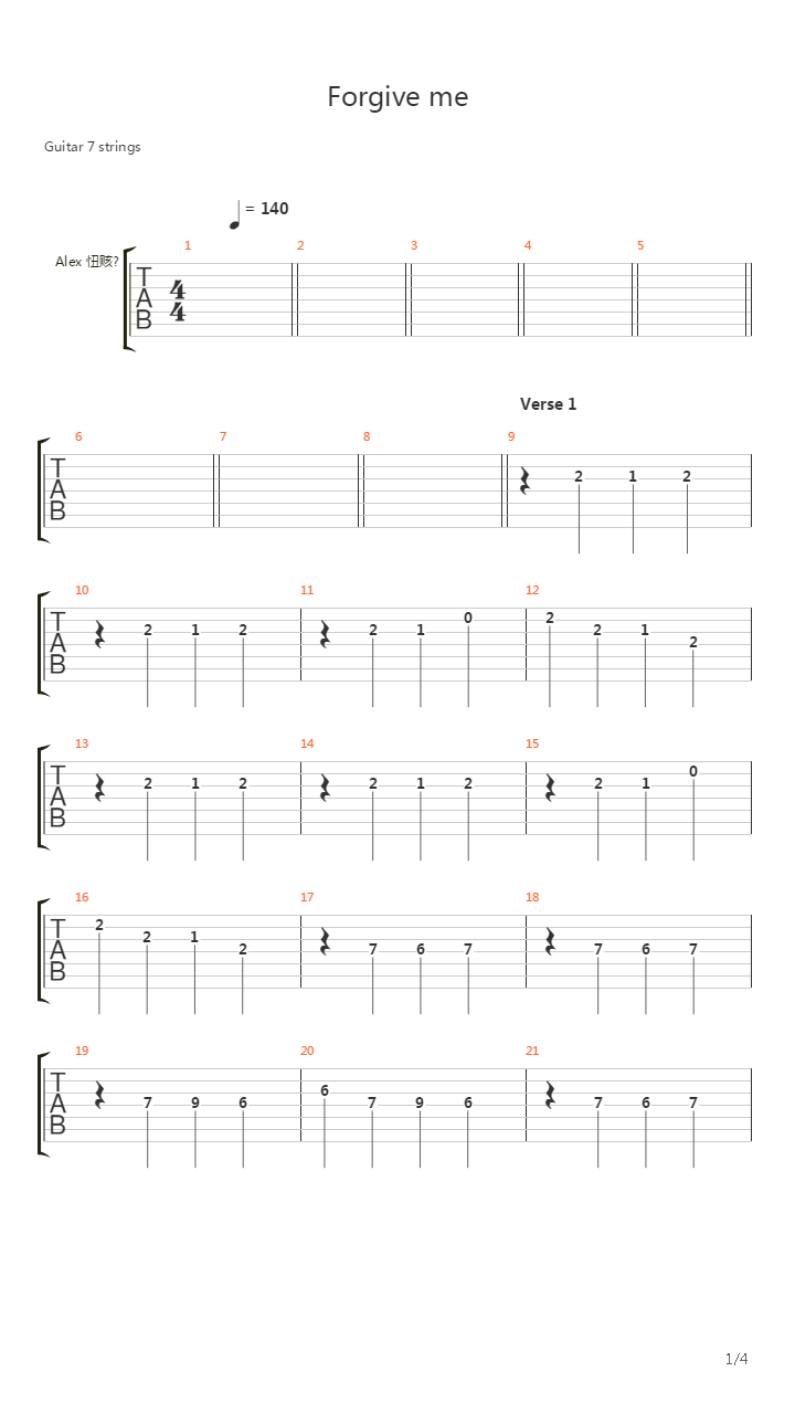 Forgive Me吉他谱