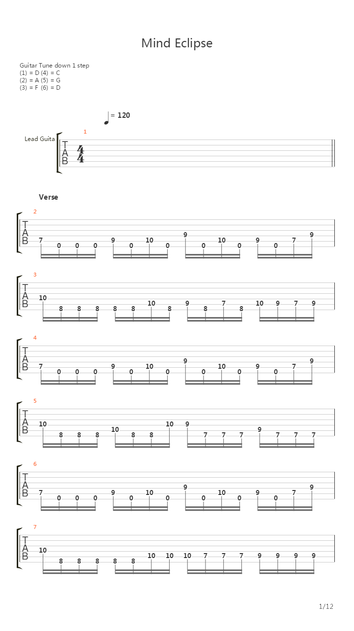 Mind Eclipce吉他谱