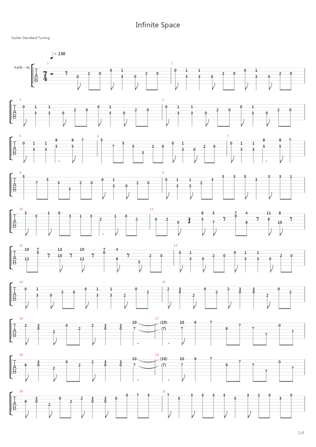 Infinite Space吉他谱