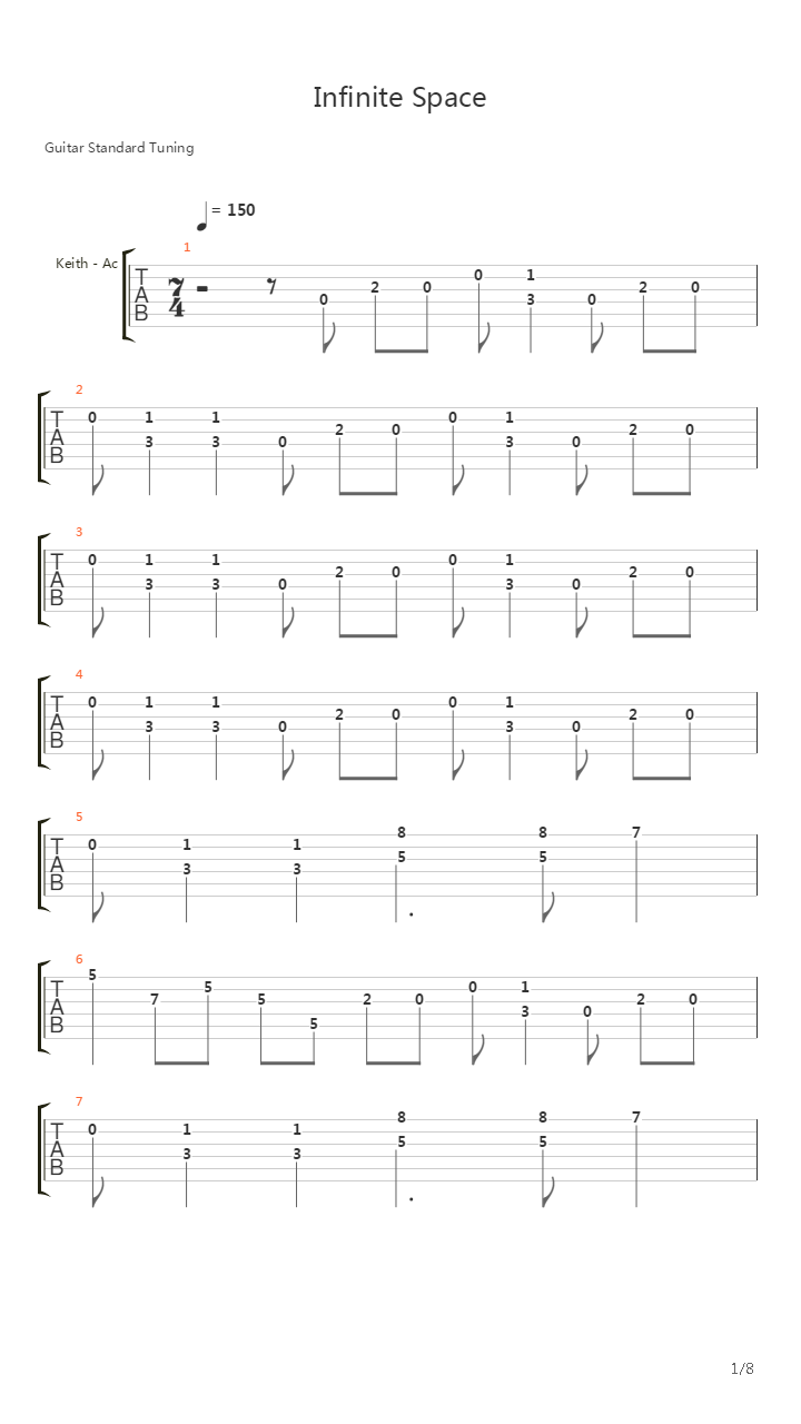 Infinite Space吉他谱