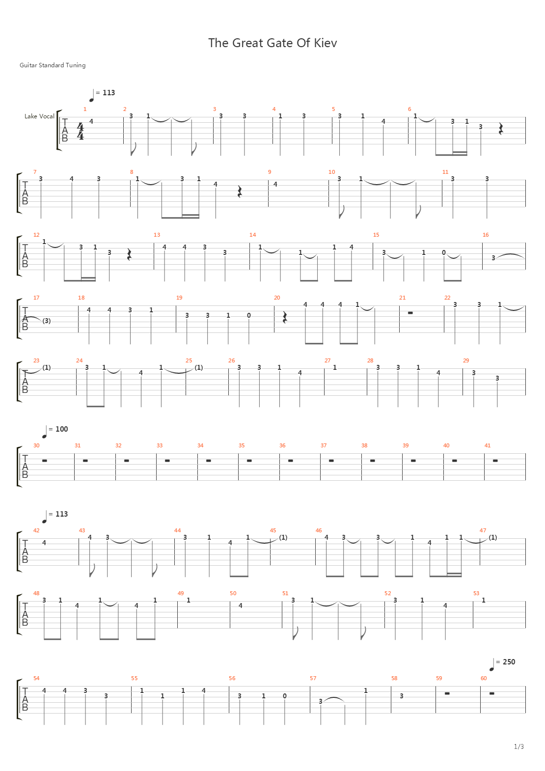 The Great Gates Of Kiev吉他谱