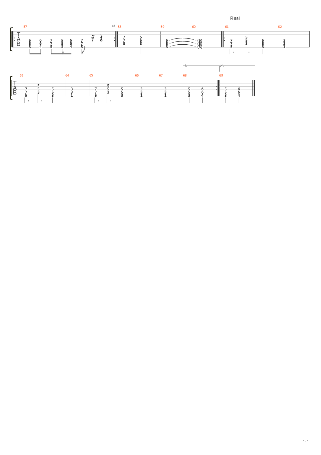Le Saut De L'ange吉他谱