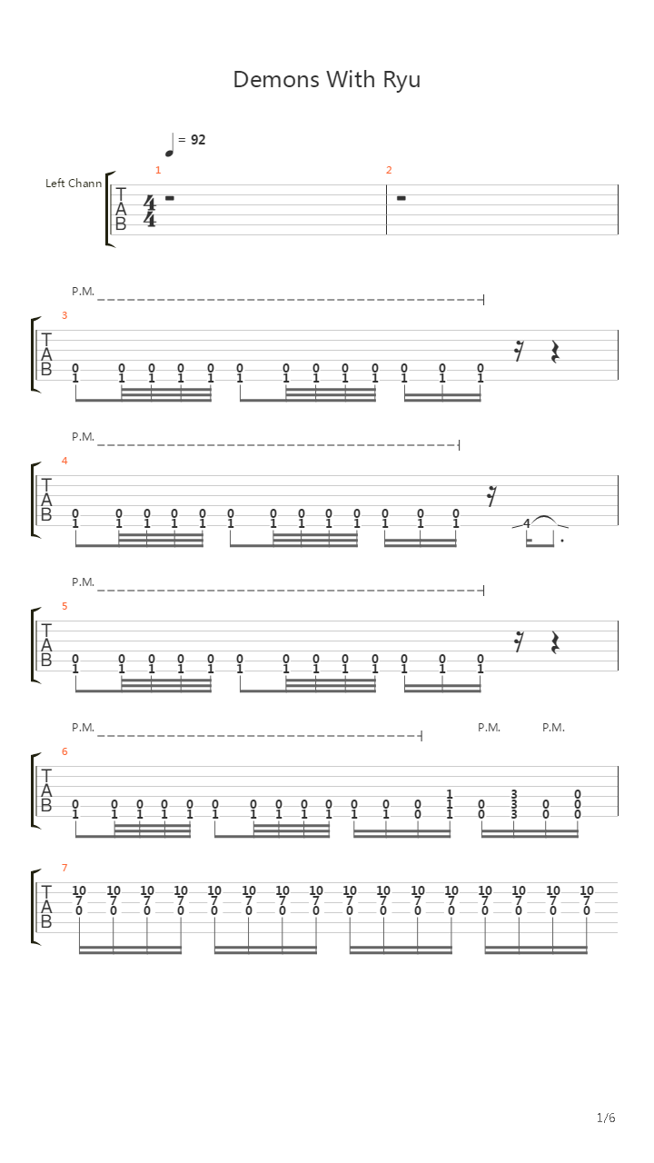 Demons With Ryu吉他谱