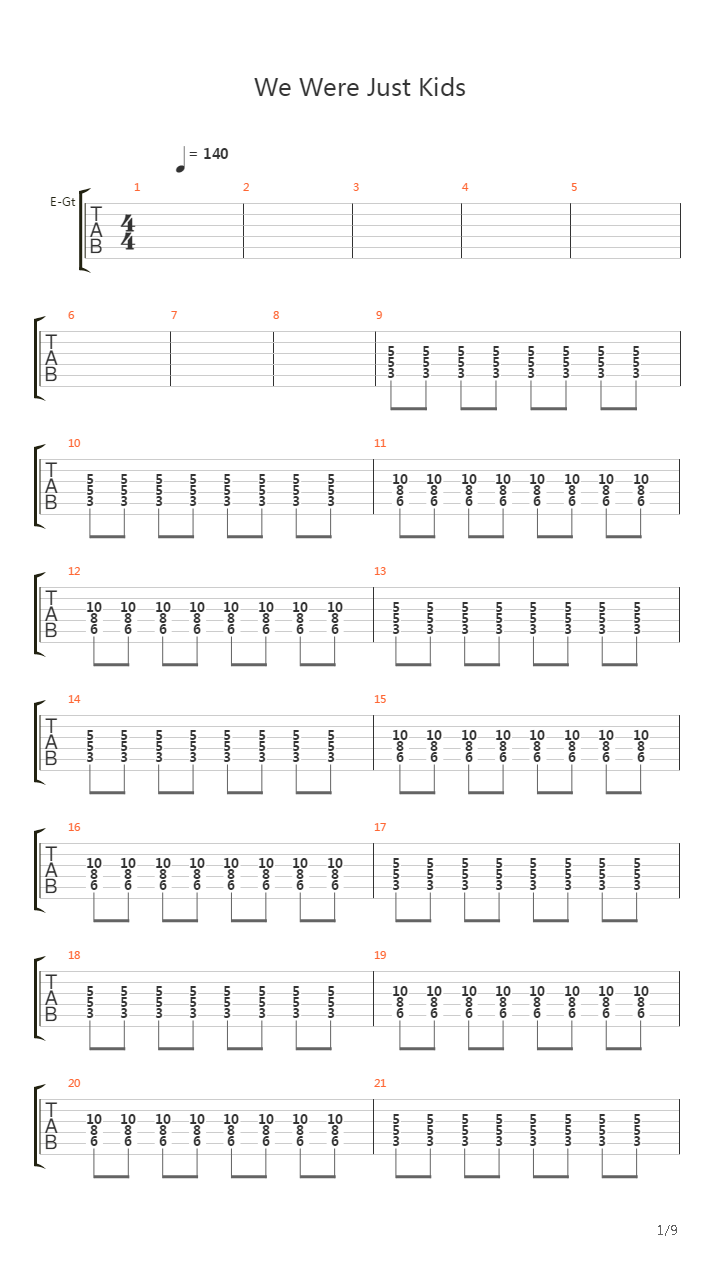We Were Just Kids吉他谱